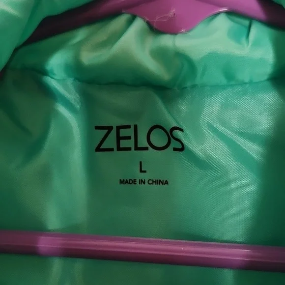 Zelos Girls Seafoam Purple Puffer Vest Size L NWT - Picture 6 of 10